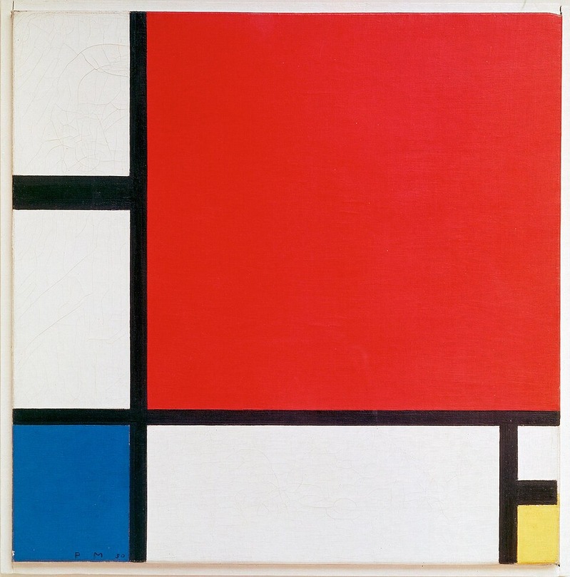 Komposition mit Rot, Blau und Gelb
